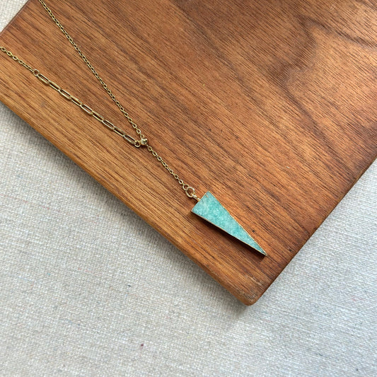 Two-way Amazonite Gold-plated Necklace