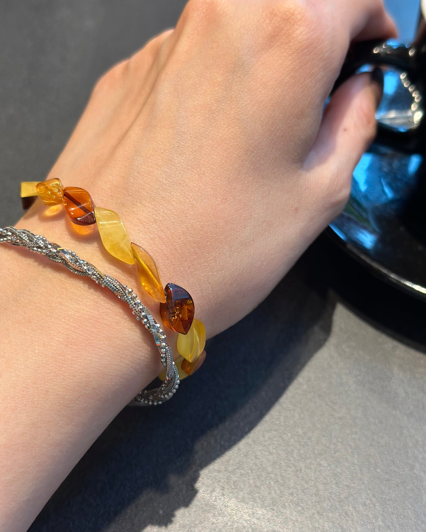 Amber Beaded Bracelet
