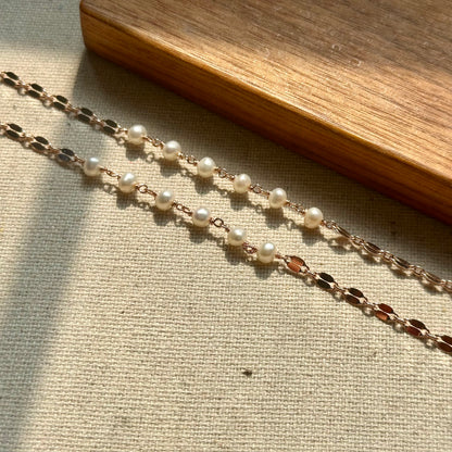 Rose Quartz Pendant And Freshwater Pearl Long Rose Gold-plated Italian Sterling Silver Necklace