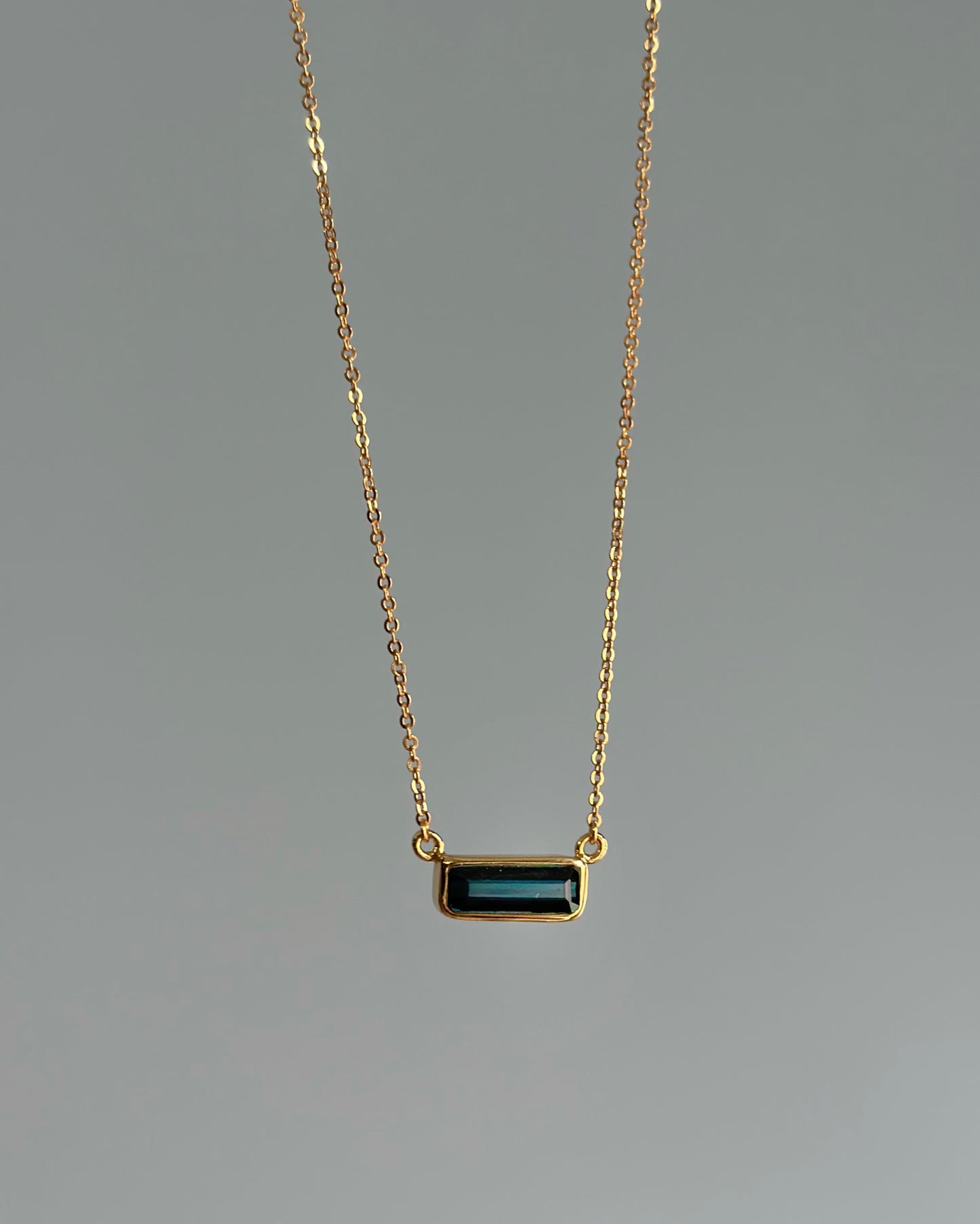 Blue Tourmaline Gold-plated Sterling Silver Necklace