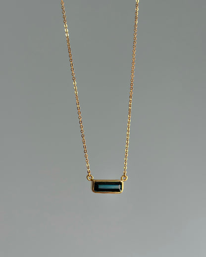 Blue Tourmaline Gold-plated Sterling Silver Necklace