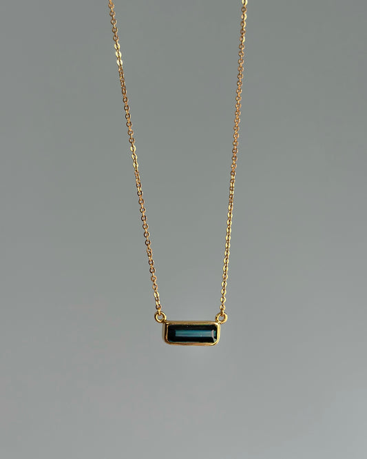Blue Tourmaline Gold-plated Sterling Silver Necklace