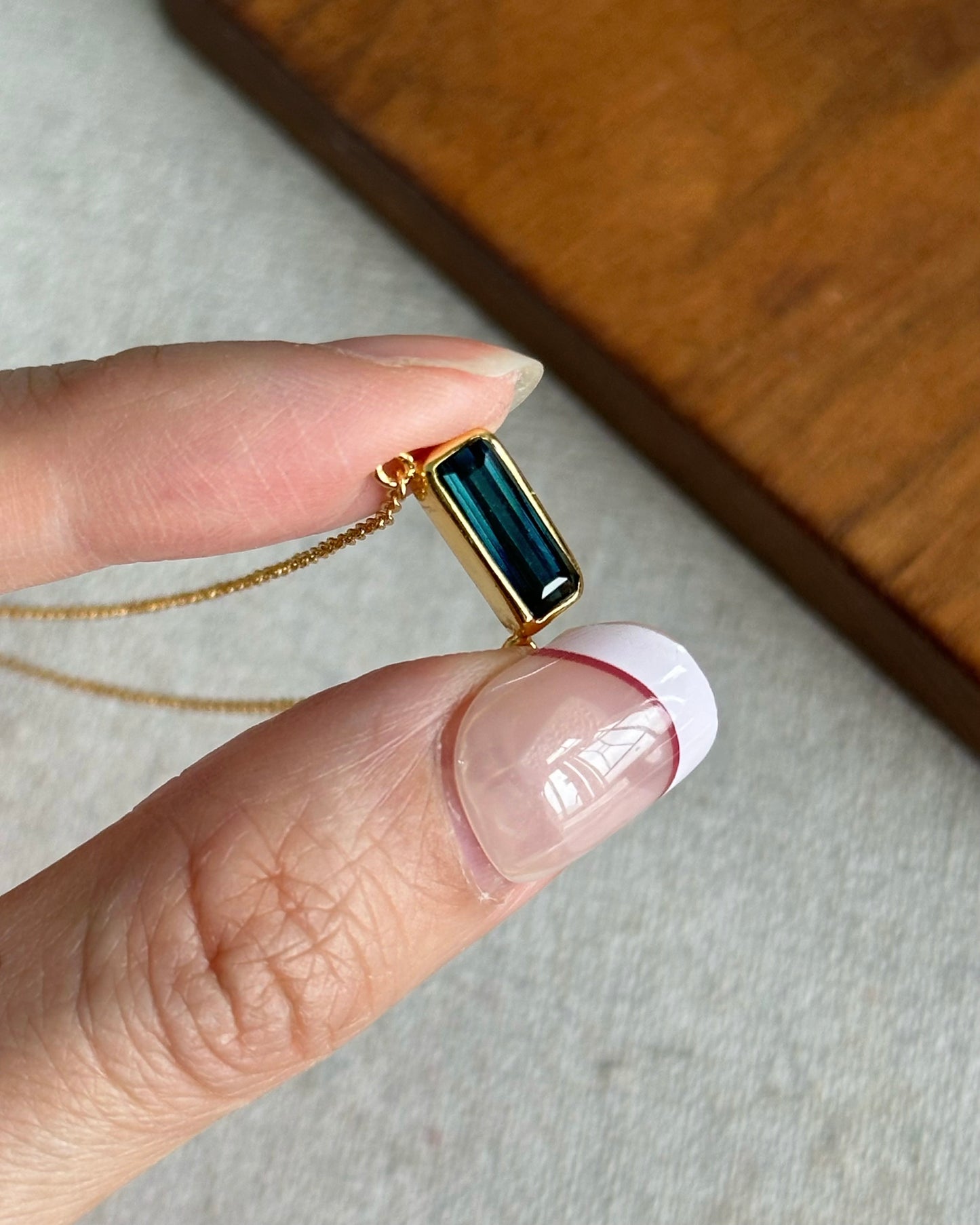 Blue Tourmaline Gold-plated Sterling Silver Necklace