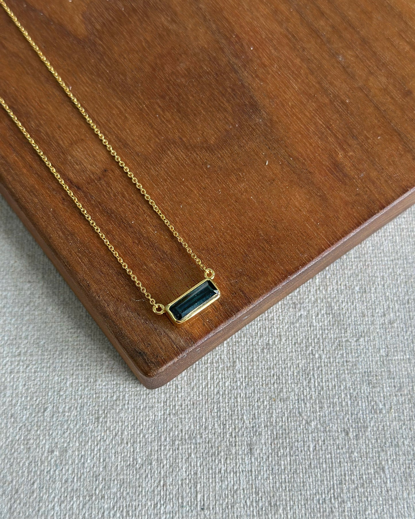 Blue Tourmaline Gold-plated Sterling Silver Necklace