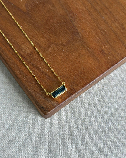 Blue Tourmaline Gold-plated Sterling Silver Necklace