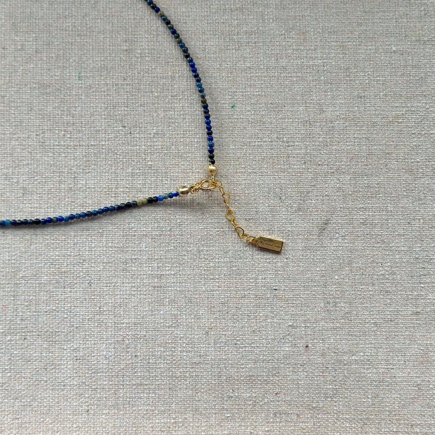 Lapis And Aquamarine Beaded Asymmetric Necklace