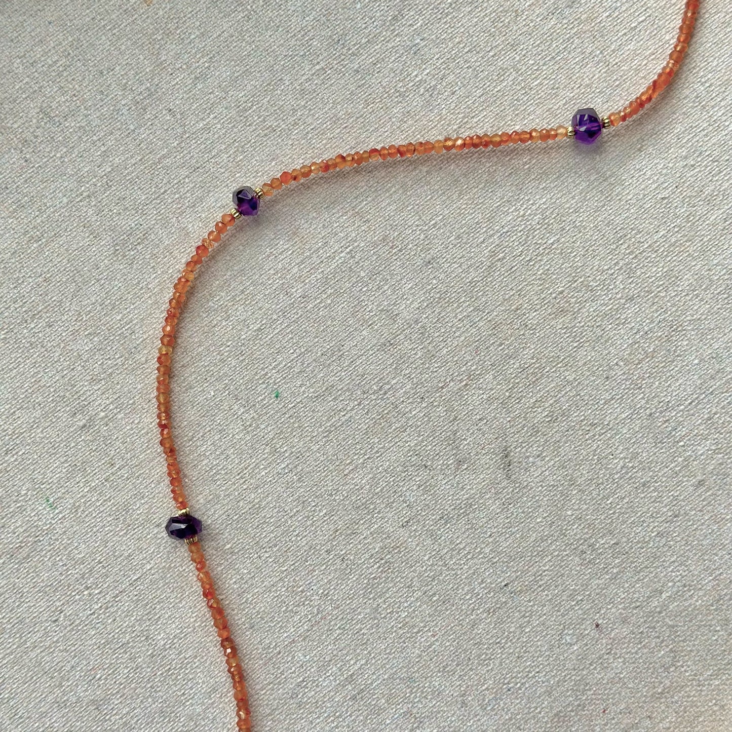 Carnelian And Amethyst Beaded Necklace