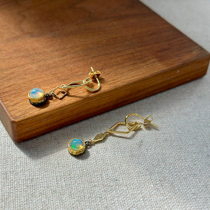 Opal Geometric Gold-plated Earring