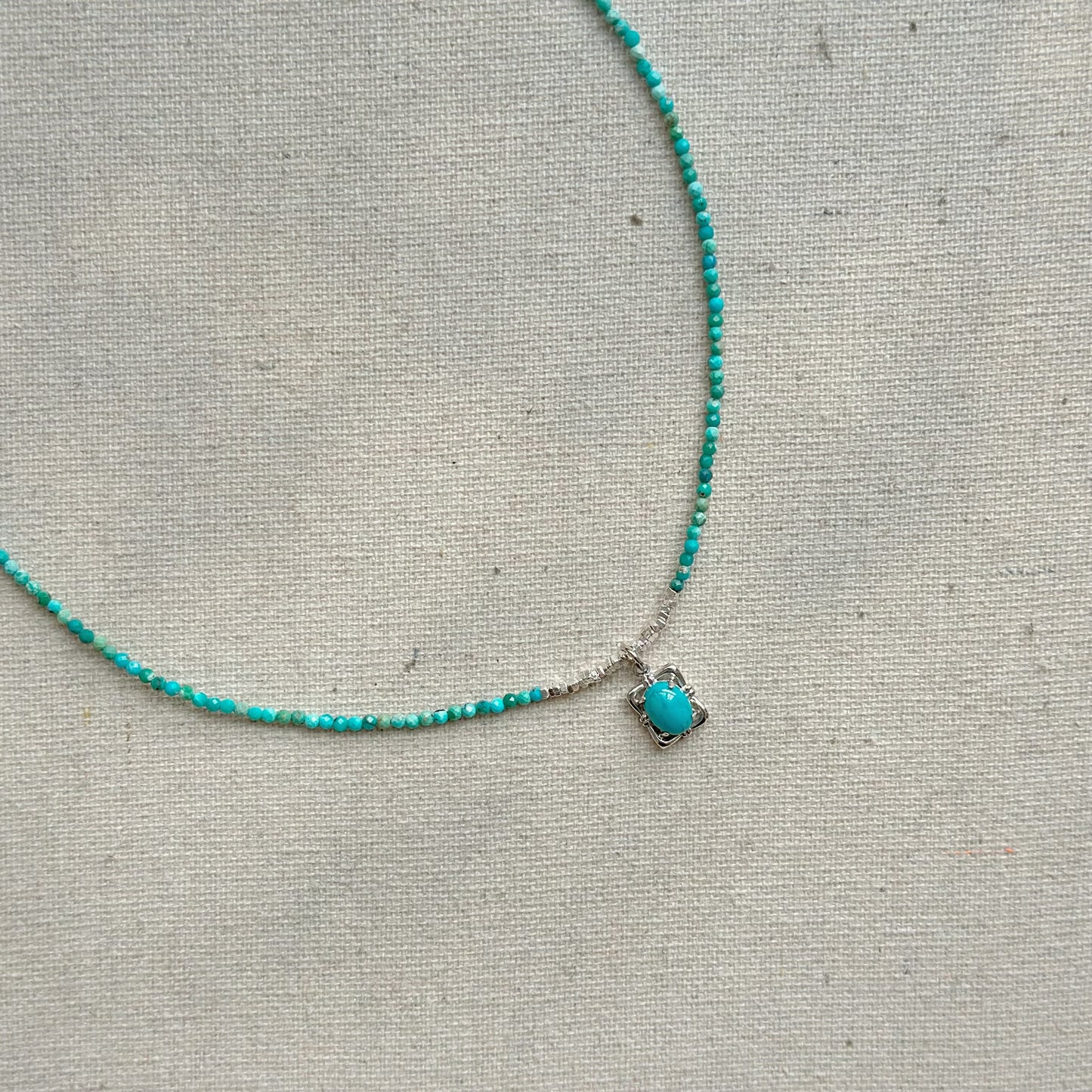 Turquoise Beaded And Turquoise Necklace