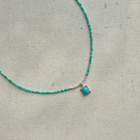 Turquoise Beaded And Turquoise Necklace
