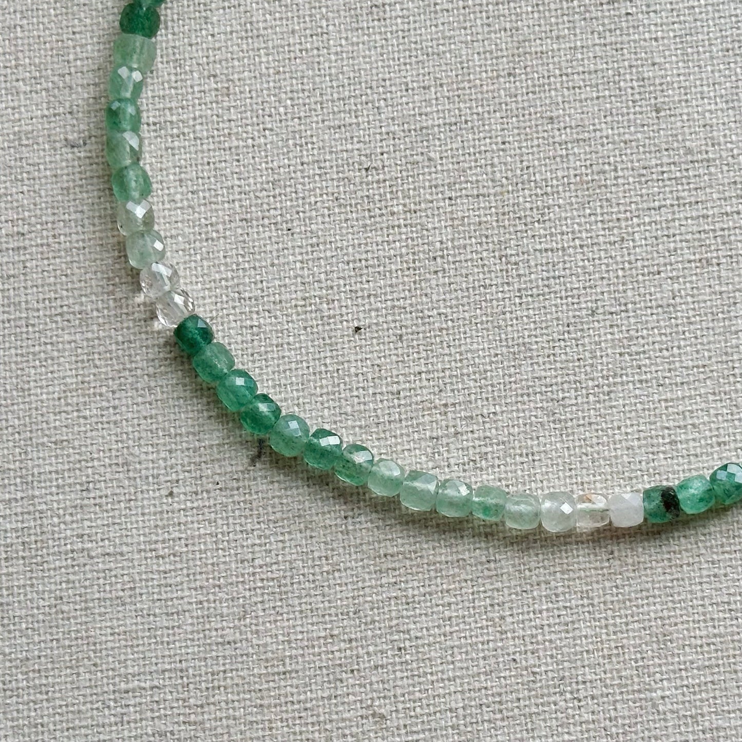Two-way Green Strawberry Quartz Beaded And Moonstone Necklace