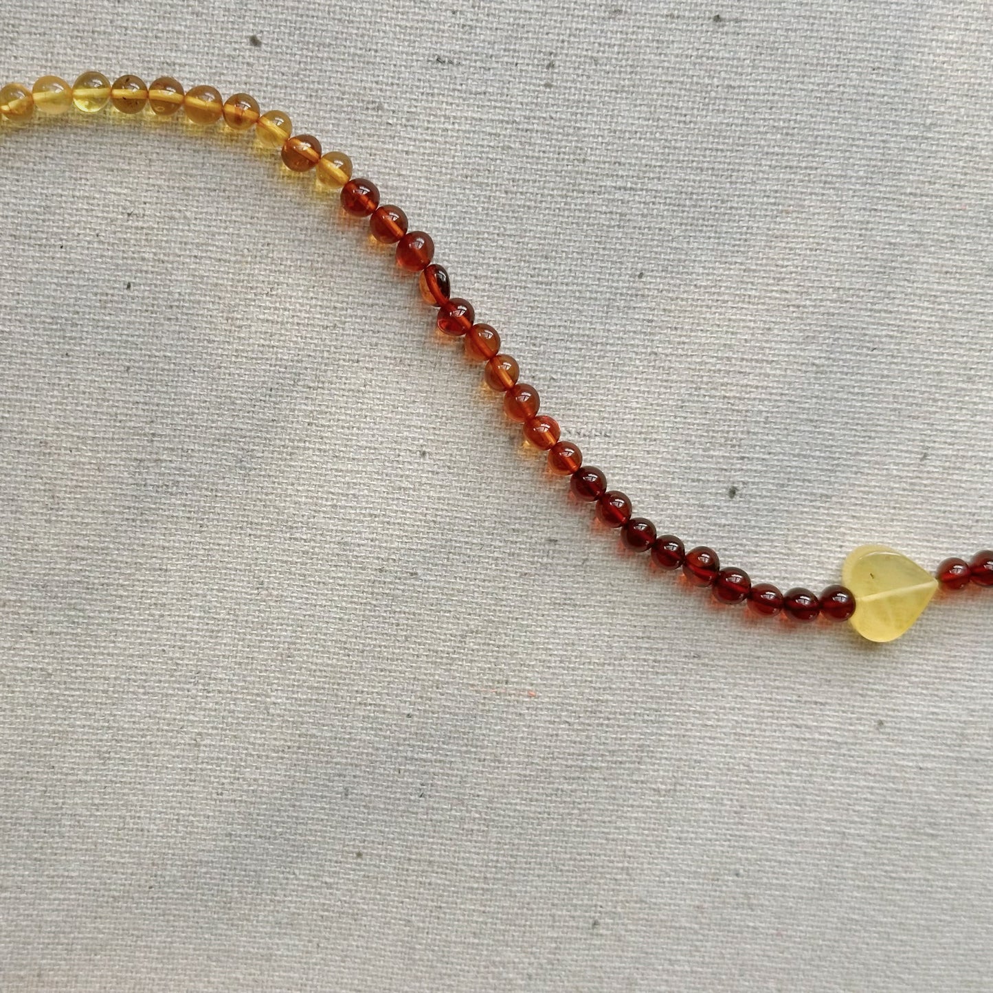 Heart-shaped Amber Beaded Necklace