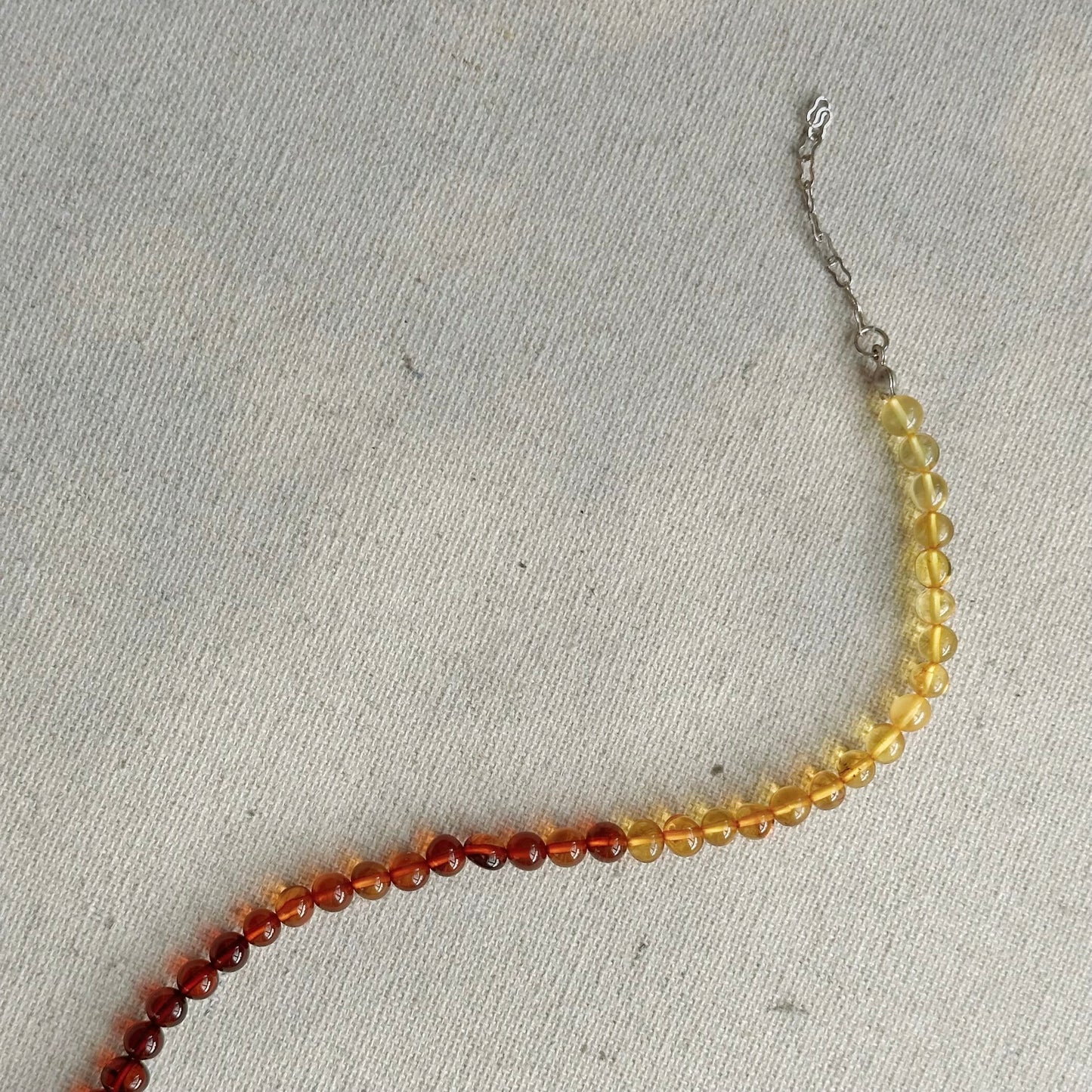 Heart-shaped Amber Beaded Necklace
