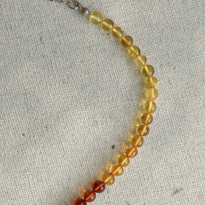 Heart-shaped Amber Beaded Necklace