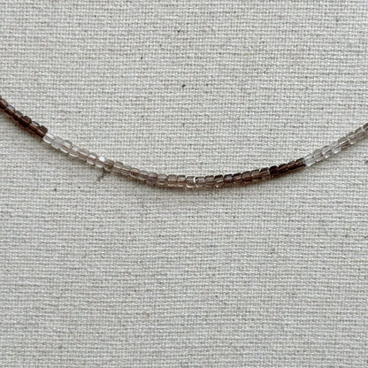 Smoky Quartz Beaded And Amber Necklace