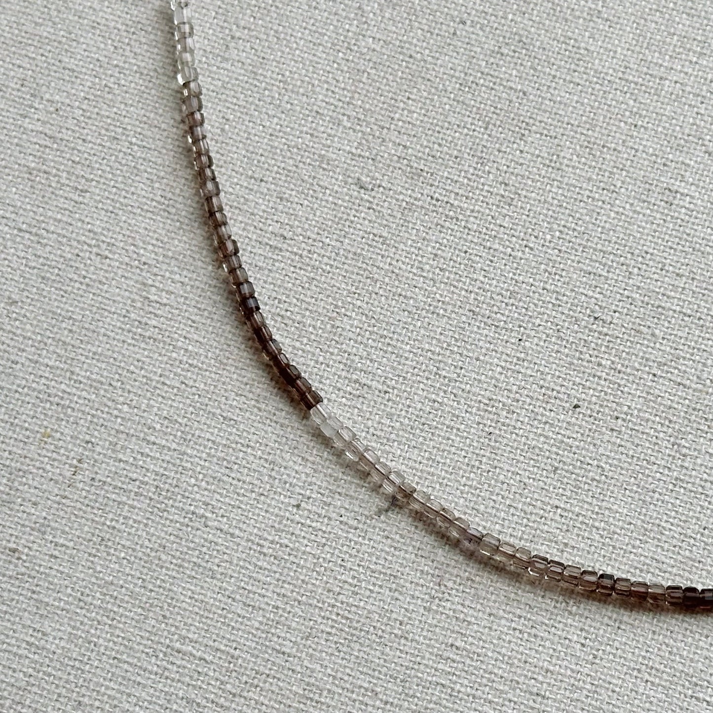 Smoky Quartz Beaded And Amber Necklace