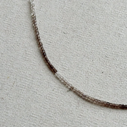 Smoky Quartz Beaded And Amber Necklace