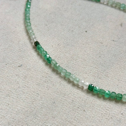 Two-way Green Strawberry Quartz Beaded And Moonstone Necklace