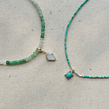 Turquoise Beaded And Turquoise Necklace