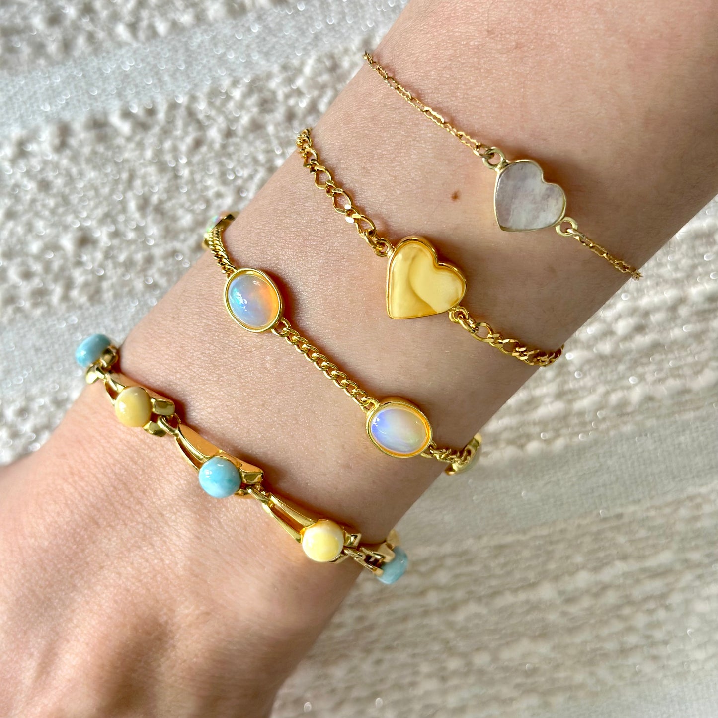 Moonstone Heart 14K Gold-filled Bracelet