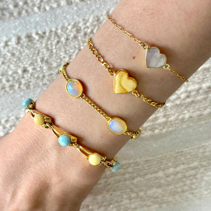 Moonstone Heart 14K Gold-filled Bracelet