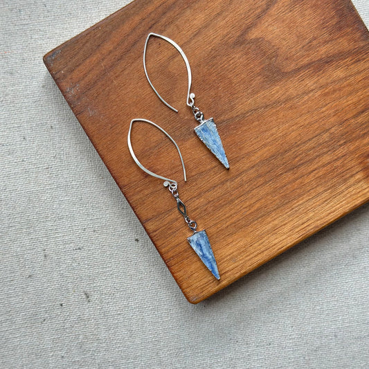 Kyanite Triangle Sterling Silver Earring