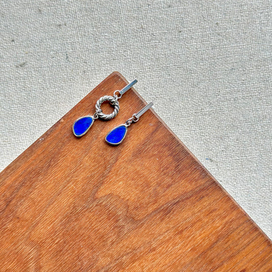 Australian Opal Sterling Silver Ear Stud