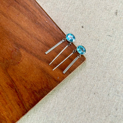 Topaz Dangling Sterling Silver Earring