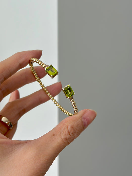 Peridot Gold-plated Sterling Silver Bangle