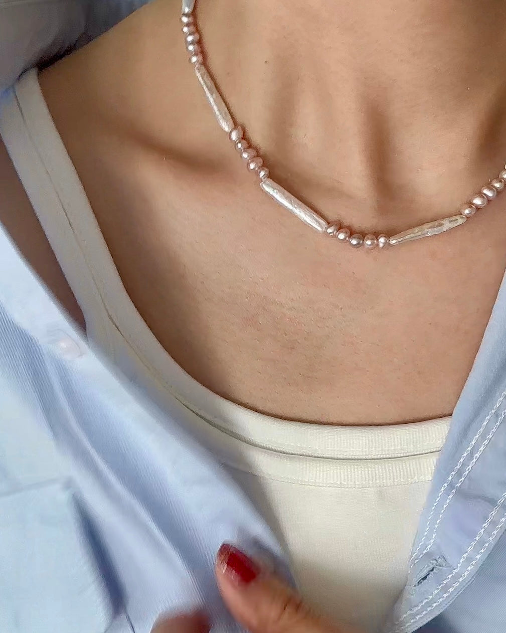 Freshwater Mixed Beaded Necklace