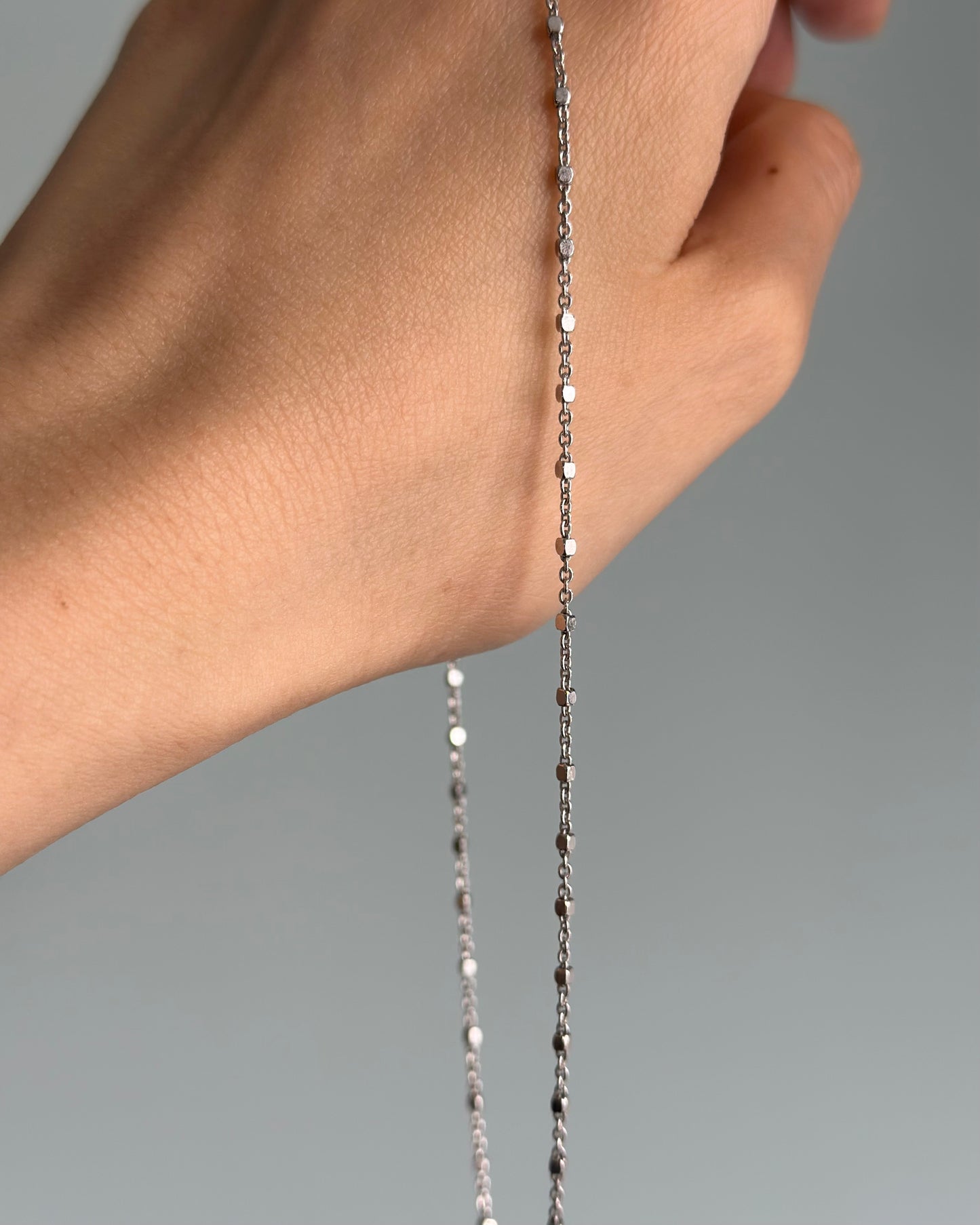 Italian Sterling Silver Cube Diamond Cut Necklace
