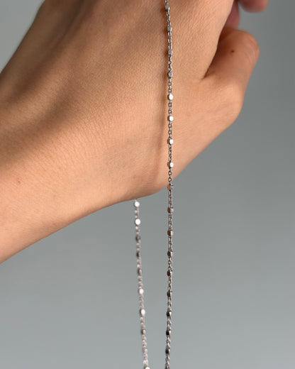 Italian Sterling Silver Cube Diamond Cut Necklace