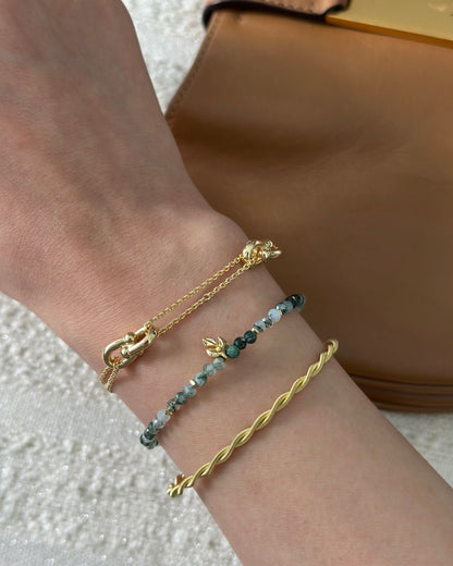 Green Moss Agate Beaded Bracelet
