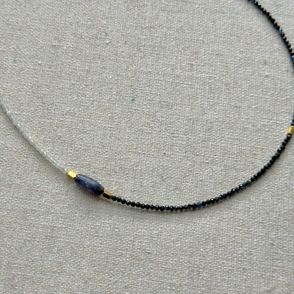 Blue Sapphire And Moonstone Beaded Necklace
