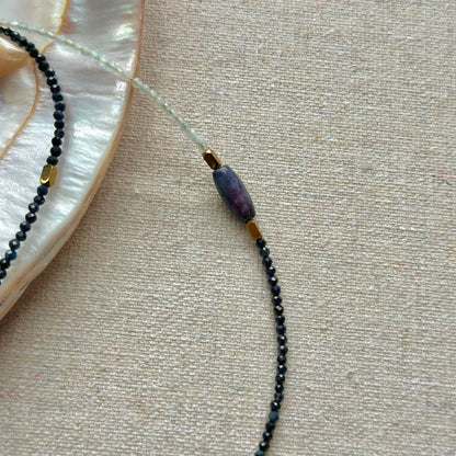 Blue Sapphire And Moonstone Beaded Necklace