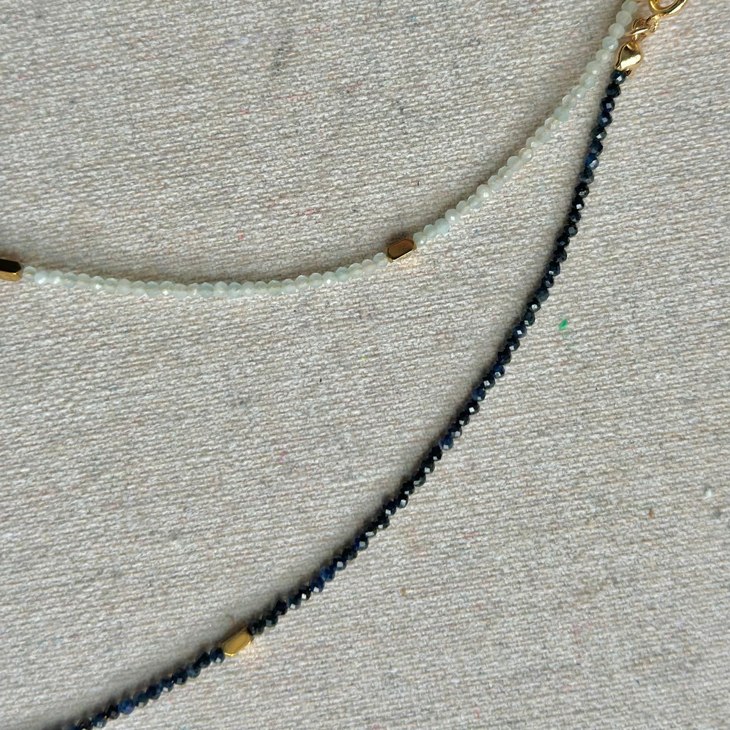 Blue Sapphire And Moonstone Beaded Necklace