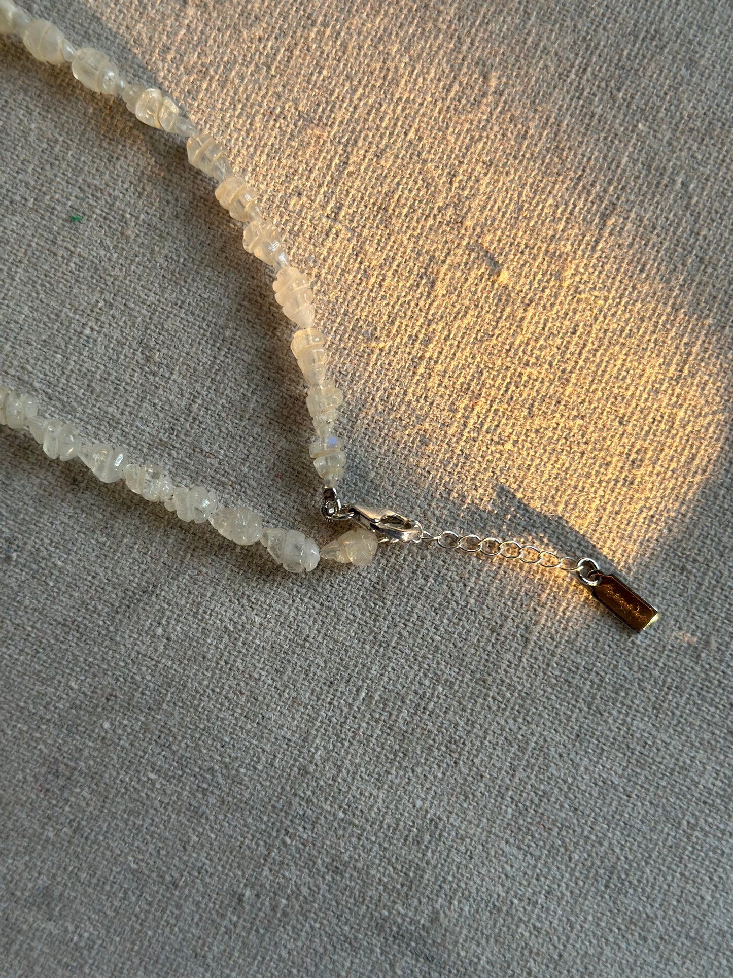 Moonstone Beaded And Green Moss Agate Necklace