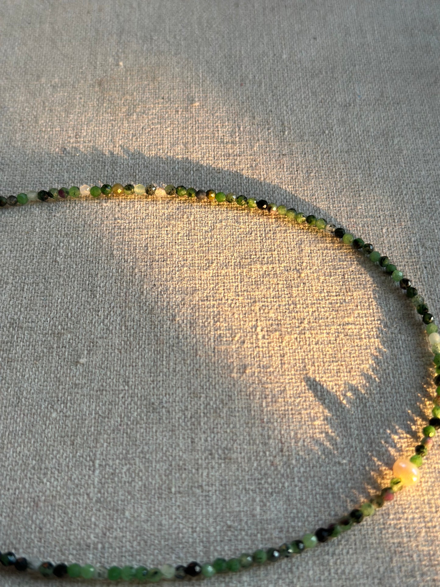 Ruby Zoisite And Freshwater Pearl Beaded Necklace