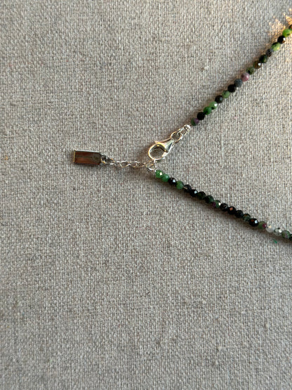 Ruby Zoisite And Freshwater Pearl Beaded Necklace