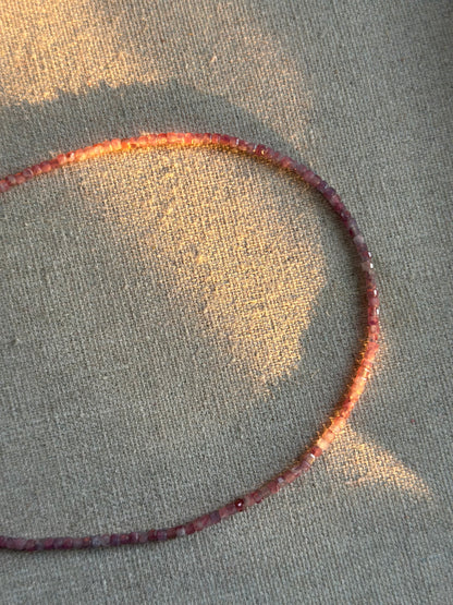 Pink Tourmaline Beaded And Rose Quartz Necklace