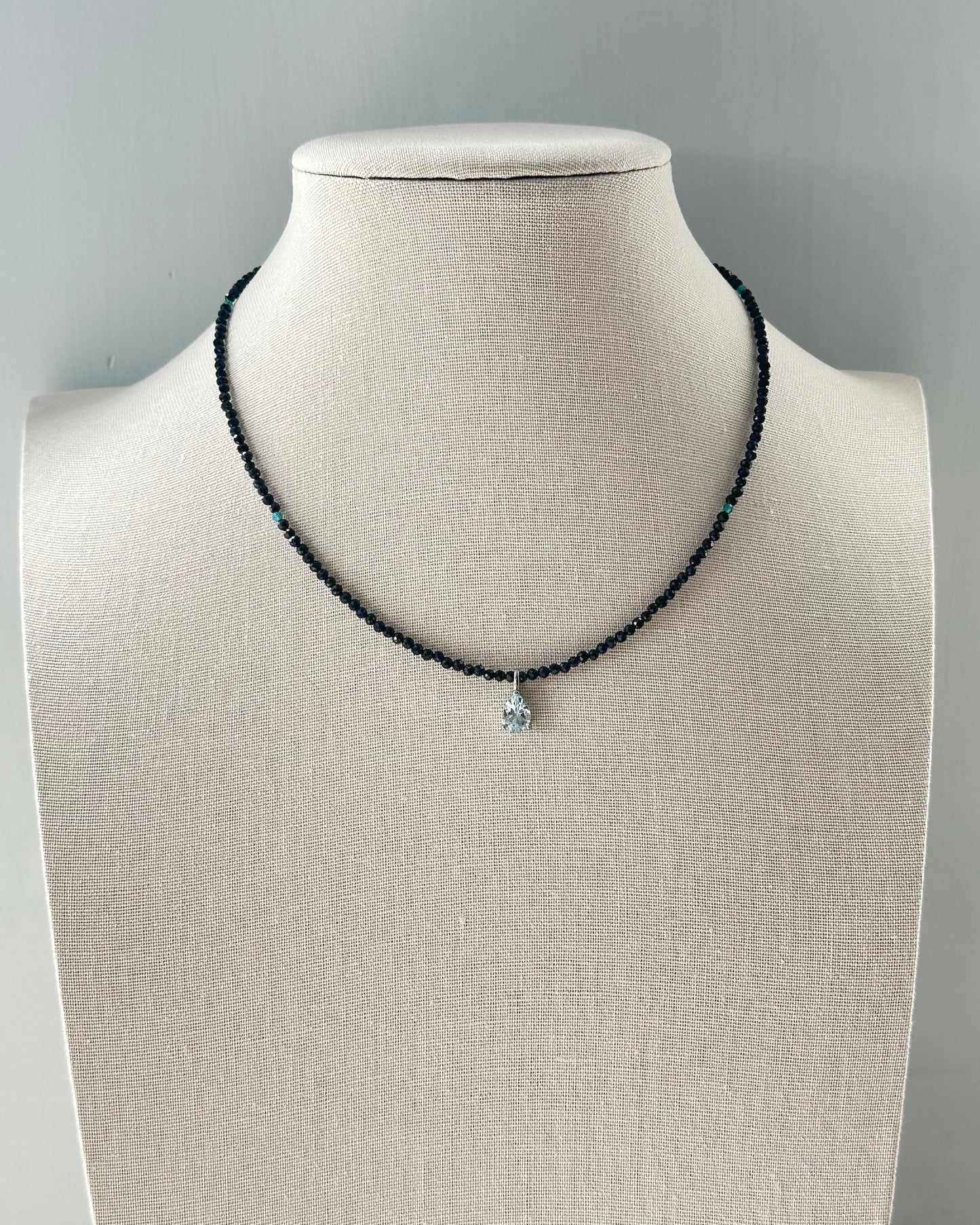 Sapphire Beaded And Topaz Necklace