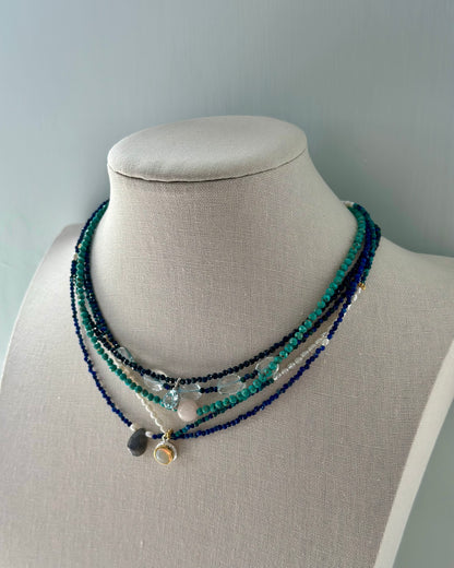 Turquoise And Rose Quartz Beaded Necklace