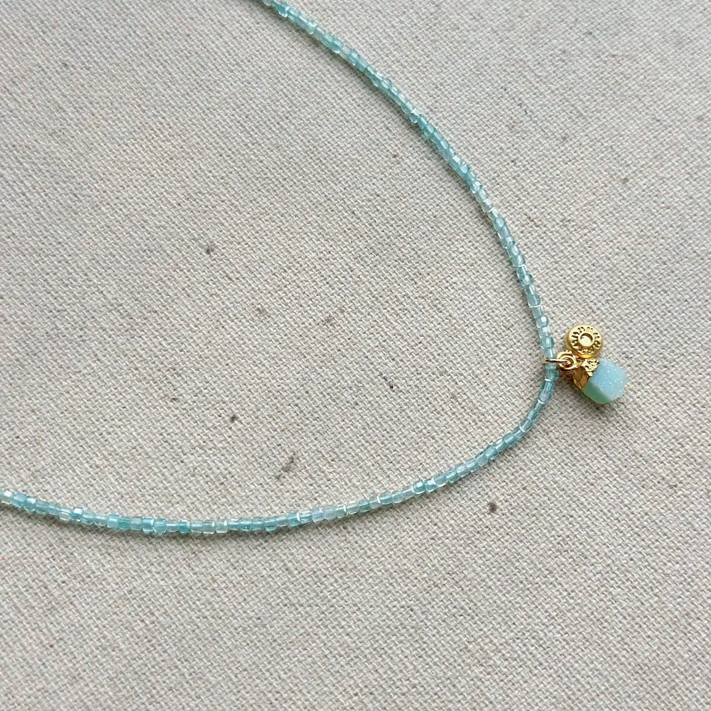 Apatite Beaded And Druzy Necklace