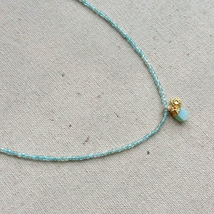 Apatite Beaded And Druzy Necklace
