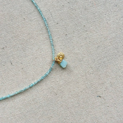 Apatite Beaded And Druzy Necklace