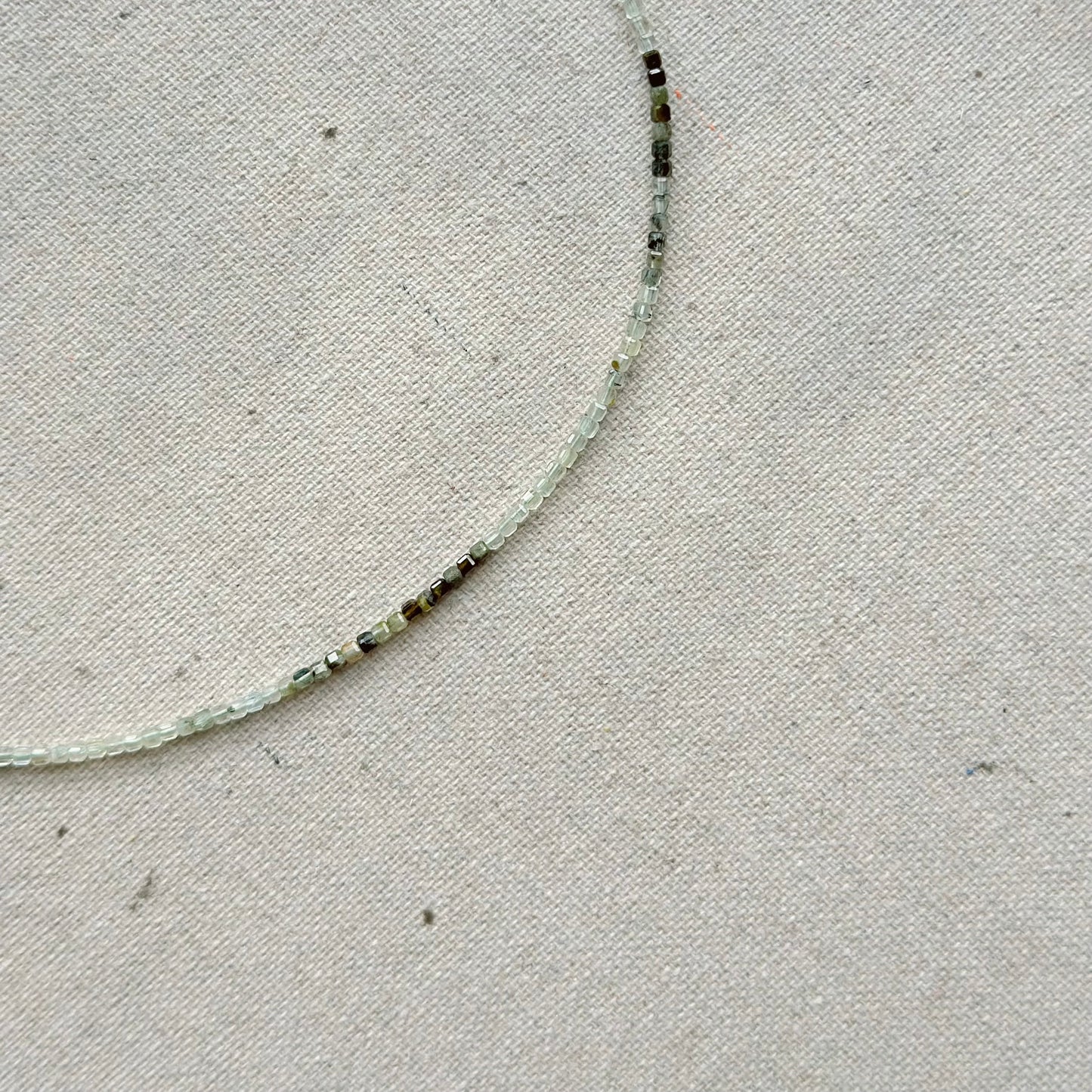 Green Rutilated Quartz Beaded And Green Amethyst Necklace