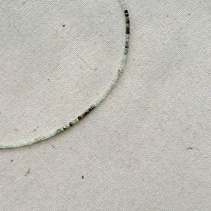 Green Rutilated Quartz Beaded And Green Amethyst Necklace