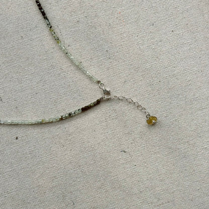 Green Rutilated Quartz Beaded And Green Amethyst Necklace