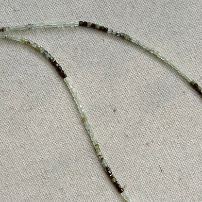 Green Rutilated Quartz Beaded And Green Amethyst Necklace