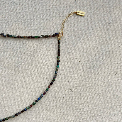 Black Opal Beaded And Labradorite Necklace